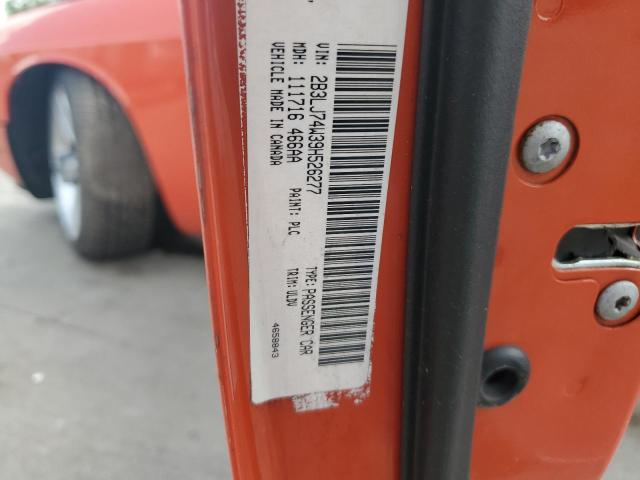 2B3LJ74W39H526277 - 2009 DODGE CHALLENGER SRT-8 ORANGE photo 12