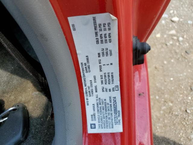 1GTCS148868253414 - 2006 GMC CANYON RED photo 12