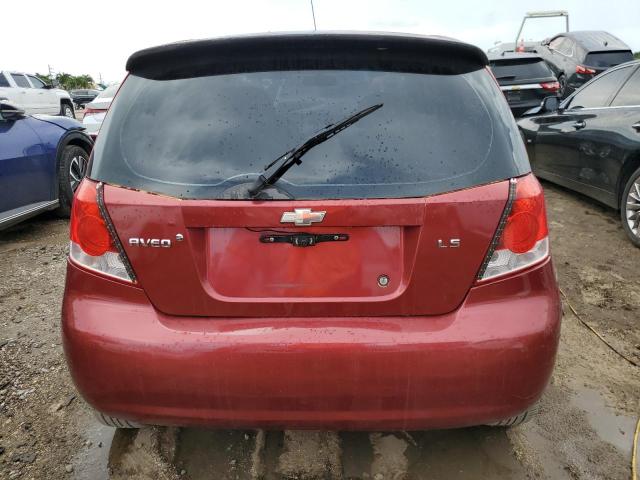 KL1TD66678B186188 - 2008 CHEVROLET AVEO BASE RED photo 6