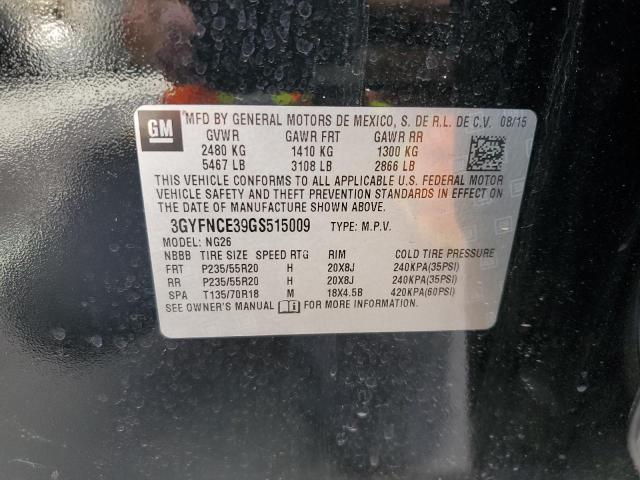 3GYFNCE39GS515009 - 2016 CADILLAC SRX PERFORMANCE COLLECTION Қара фото 12