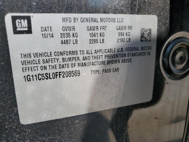 1G11C5SL0FF208569 - 2015 CHEVROLET MALIBU 1LT 灰色 照片 12