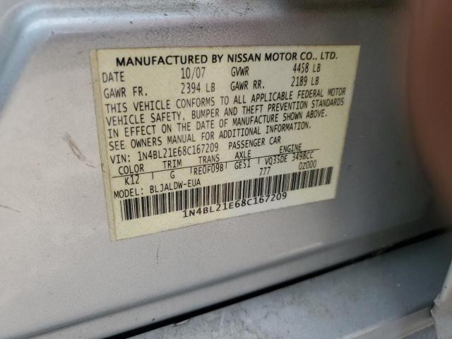 1N4BL21E68C167209 - 2008 NISSAN ALTIMA 3.5SE SILVER photo 13