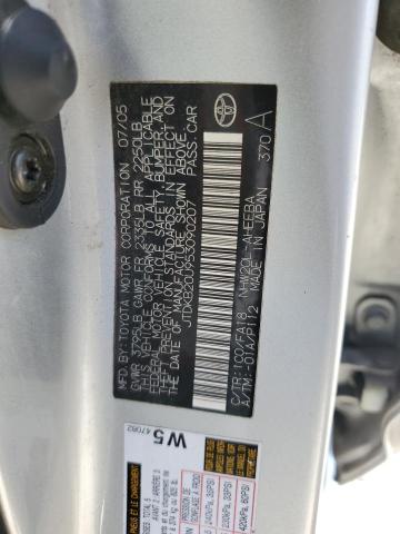 JTDKB20U953090207 - 2005 TOYOTA PRIUS Argent photo 13