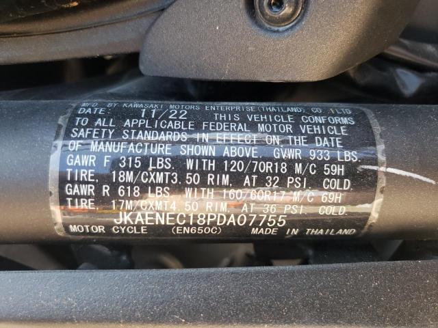 JKAENEC18PDA07755 - 2023 KAWASAKI EN650 C შავი ფოტო 9