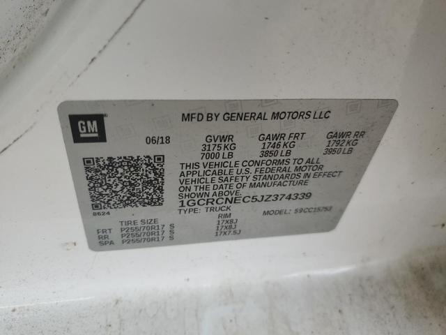 1GCRCNEC5JZ374339 - 2018 CHEVROLET SILVERADO C1500 Սպիտակ լուսանկար 12