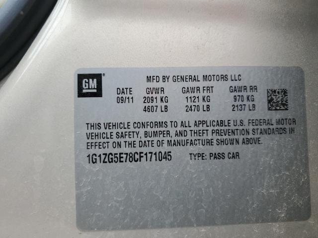 1G1ZG5E78CF171045 - 2012 CHEVROLET MALIBU LTZ 金色 照片 10