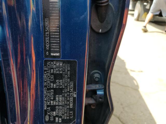 KNDCB3LC1L5421621 - 2020 KIA NIRO LX BLUE photo 13