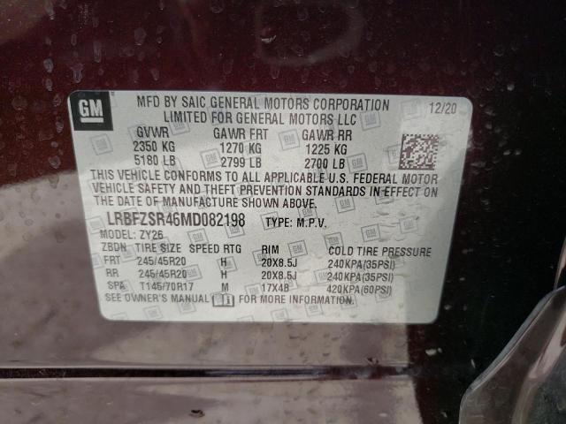 LRBFZSR46MD082198 - 2021 BUICK ENVISION AVENIR BURGUNDY photo 13