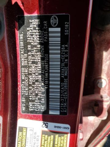 4T1B11HK1JU677050 - 2018 TOYOTA CAMRY L RED photo 13