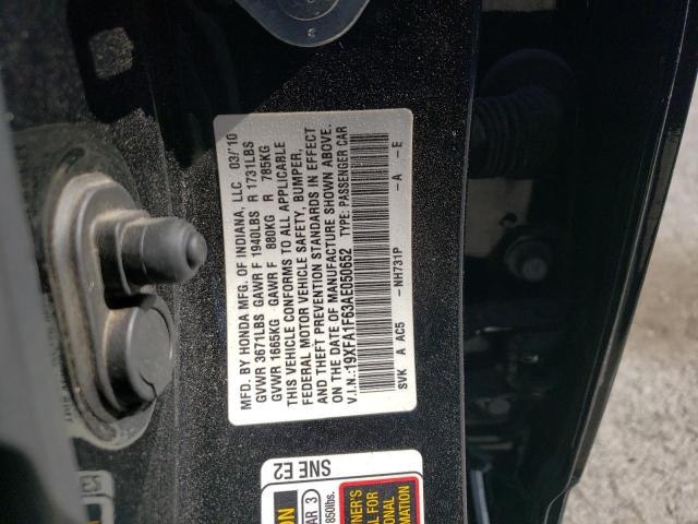 19XFA1F63AE050652 - 2010 HONDA CIVIC LX-S أسود صورة 13