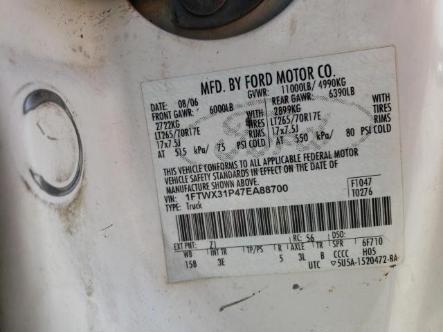 1FTWX31P47EA88700 - 2007 FORD F350 SRW SUPER DUTY WHITE photo 13