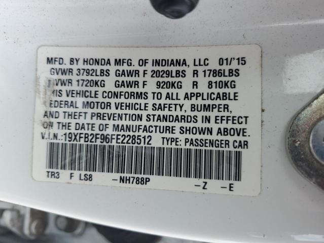 19XFB2F96FE228512 - 2015 HONDA CIVIC EXL WHITE photo 12