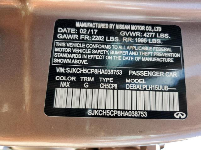 SJKCH5CP8HA038753 - 2017 INFINITI QX30 BASE Rosa Foto 13