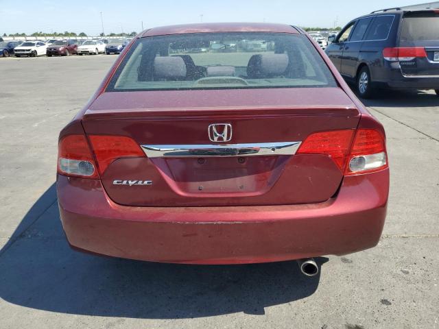 2HGFA16699H361293 - 2009 HONDA CIVIC LX-S RED photo 6