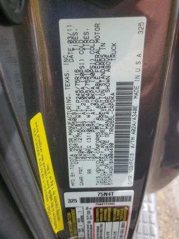 5TFTX4GN1BX004490 - 2011 TOYOTA TACOMA PRERUNNER ACCESS CAB GRAY photo 13