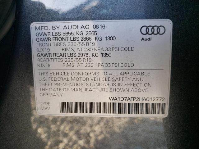 WA1D7AFP2HA012772 - 2017 AUDI Q5 PREMIUM PLUS S-LINE TEAL photo 13