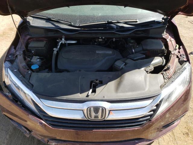 5FNRL6H75KB111621 - 2019 HONDA ODYSSEY EXL MAROON photo 12