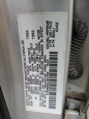 5TEGM92N01Z837848 - 2001 TOYOTA TACOMA DOUBLE CAB PRERUNNER SILVER photo 12