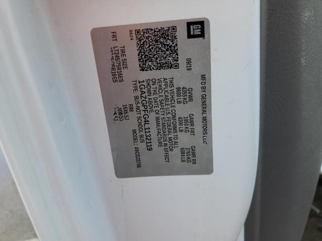 1GAZGPFG4L1132119 - 2020 CHEVROLET EXPRESS G3 LT WHITE photo 13