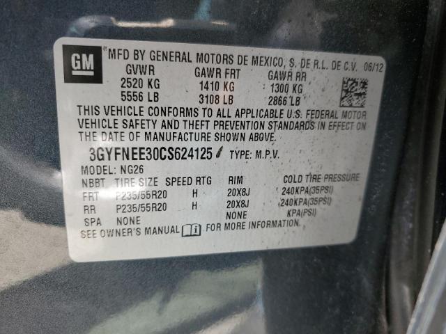 3GYFNEE30CS624125 - 2012 CADILLAC SRX PERFORMANCE COLLECTION Szary zdjęcie 13