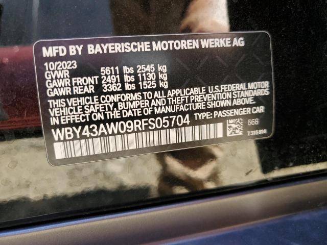 WBY43AW09RFS05704 - 2024 BMW I4 EDRIVE 35 BLACK photo 13