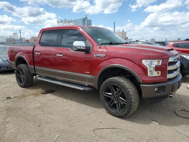 1FTEW1EG1FKD65168 - 2015 FORD F150 SUPERCREW RED photo 4