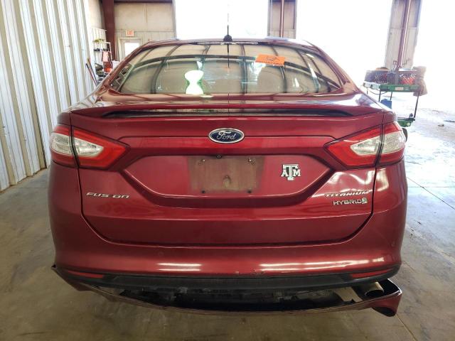 3FA6P0RU0ER163501 - 2014 FORD FUSION TITANIUM HEV RED photo 6