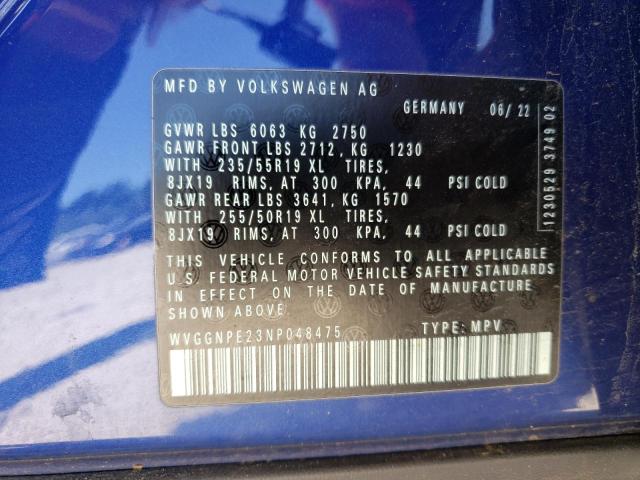 WVGGNPE23NP048475 - 2022 VOLKSWAGEN ID.4 PRO S BLUE photo 13