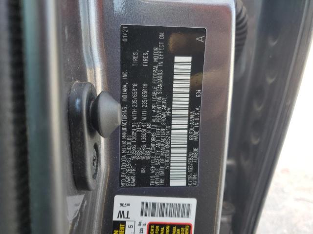 5TDGZRAHXMS521419 - 2021 TOYOTA HIGHLANDER XLE SILVER photo 13