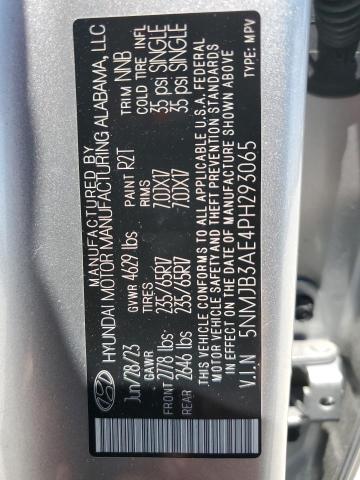 5NMJB3AE4PH293065 - 2023 HYUNDAI TUCSON SEL SILVER photo 13