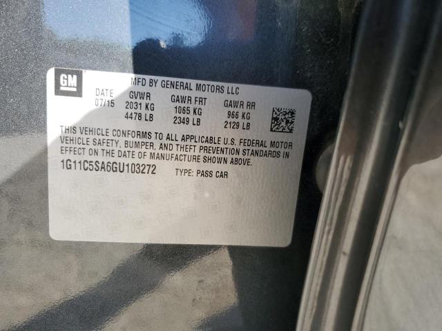 1G11C5SA6GU103272 - 2016 CHEVROLET MALIBU LIM LT 石墨色 照片 12