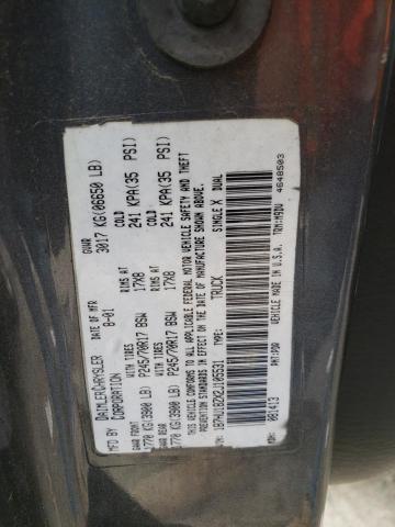 1B7HU18ZX2J105531 - 2002 DODGE RAM 1500 GRAY photo 12