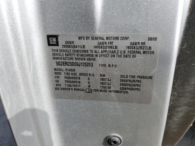 5GZER23D09J125253 - 2009 SATURN OUTLOOK XR SILVER photo 13