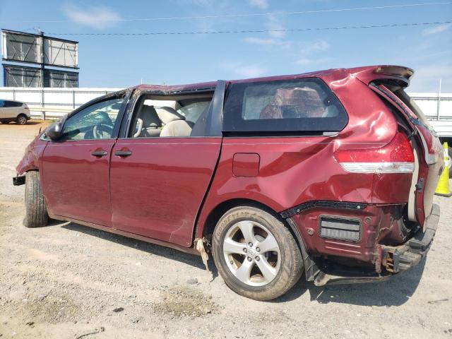 5TDZK3DCXCS271592 - 2012 TOYOTA SIENNA MAROON photo 2