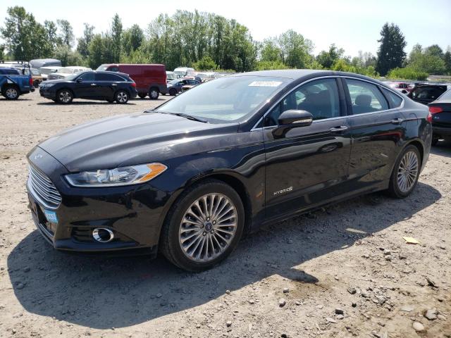 3FA6P0RU8ER130004 - 2014 FORD FUSION TITANIUM HEV BLACK photo 1