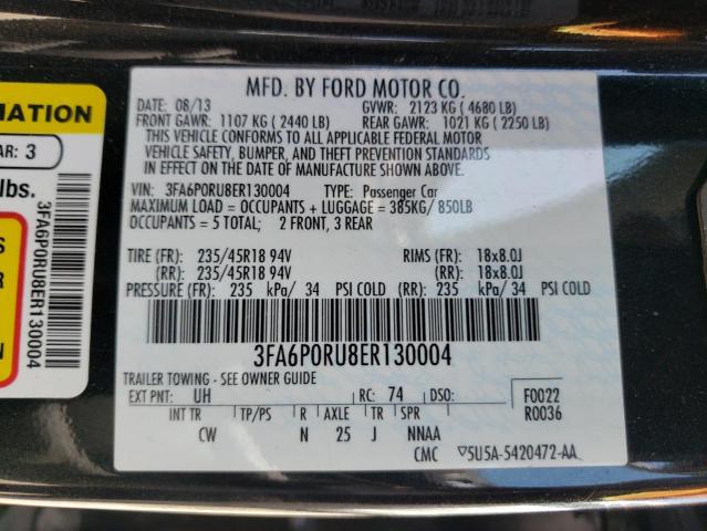 3FA6P0RU8ER130004 - 2014 FORD FUSION TITANIUM HEV BLACK photo 12