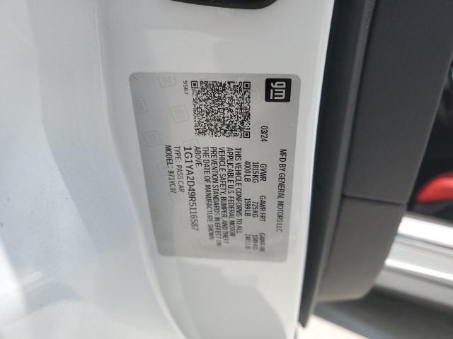 1G1YA2D49R5116587 - 2024 CHEVROLET CORVETTE STINGRAY 1LT WHITE photo 12