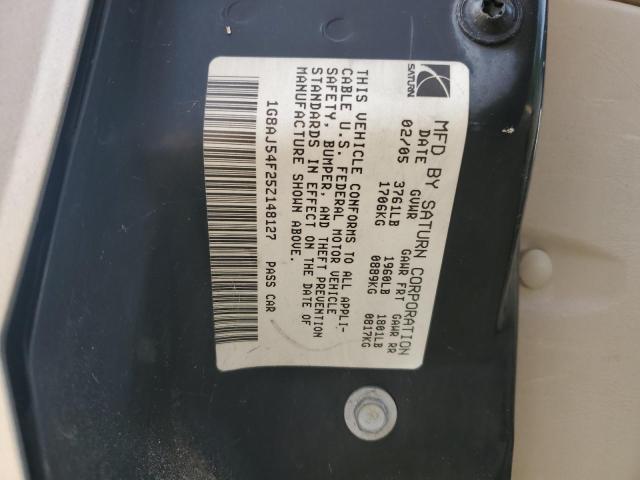 1G8AJ54F25Z148127 - 2005 SATURN ION LEVEL 2 GOLD photo 12