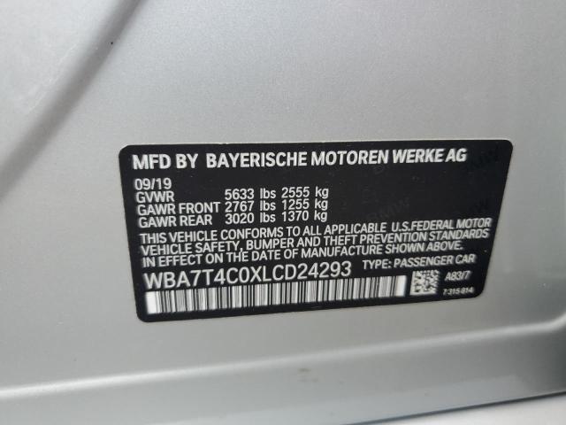 WBA7T4C0XLCD24293 - 2020 BMW 740 XI ვერცხლისფერი ფოტო 12