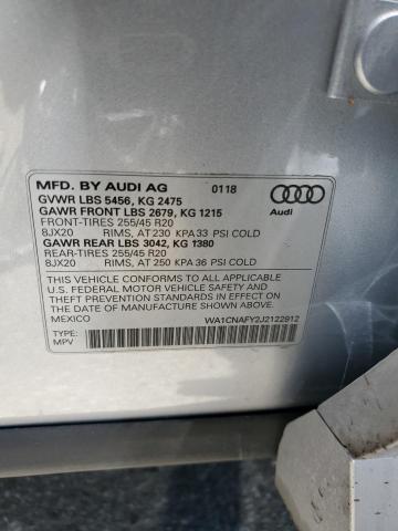 WA1CNAFY2J2122912 - 2018 AUDI Q5 PRESTIGE SILVER photo 13