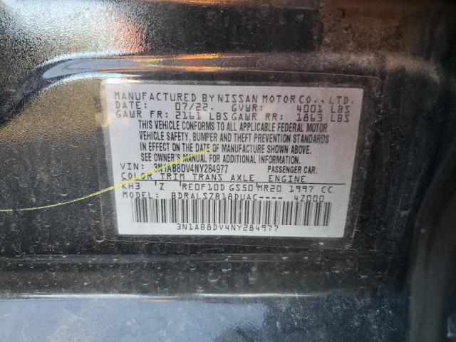 3N1AB8DV4NY284977 - 2022 NISSAN SENTRA SR BLACK photo 12