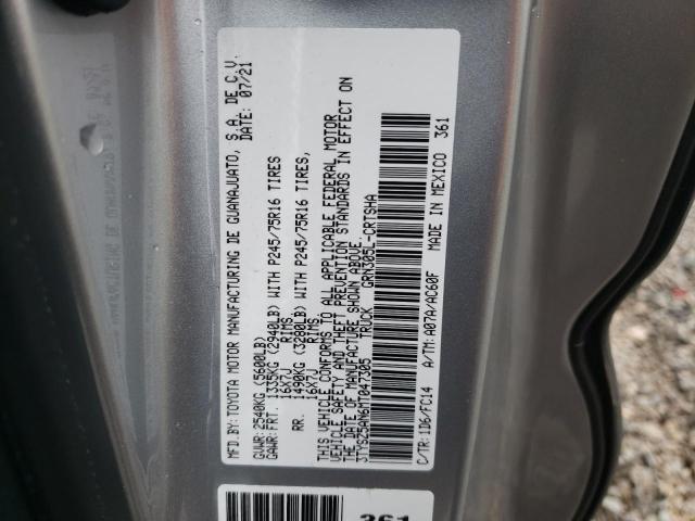 3TYSZ5AN6MT047305 - 2021 TOYOTA TACOMA ACCESS CAB ვერცხლისფერი ფოტო 12