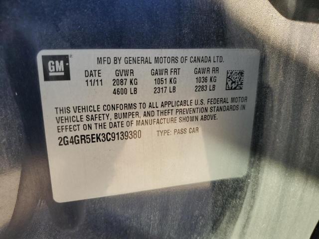 2G4GR5EK3C9139380 - 2012 BUICK REGAL 蓝色 照片 13