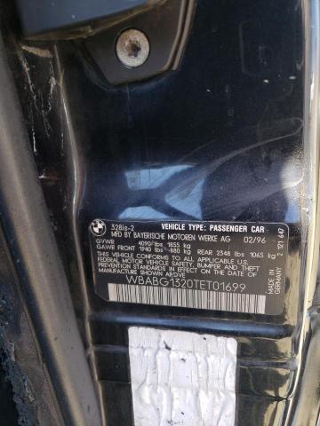 WBABG1320TET01699 - 1996 BMW 328 IS BLACK photo 12
