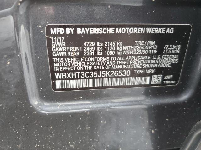 WBXHT3C35J5K26530 - 2018 BMW X1 XDRIVE28I GRAY photo 13