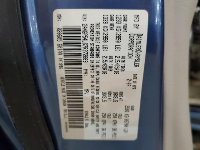 2A4GP54L67R272669 - 2007 CHRYSLER TOWN & COU TOURING Mavi foto 13