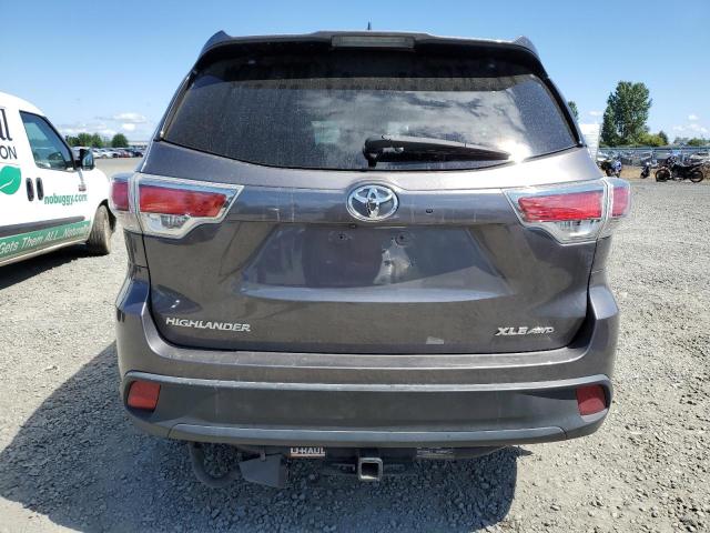 5TDJKRFH8FS219746 - 2015 TOYOTA HIGHLANDER XLE GRAY photo 6