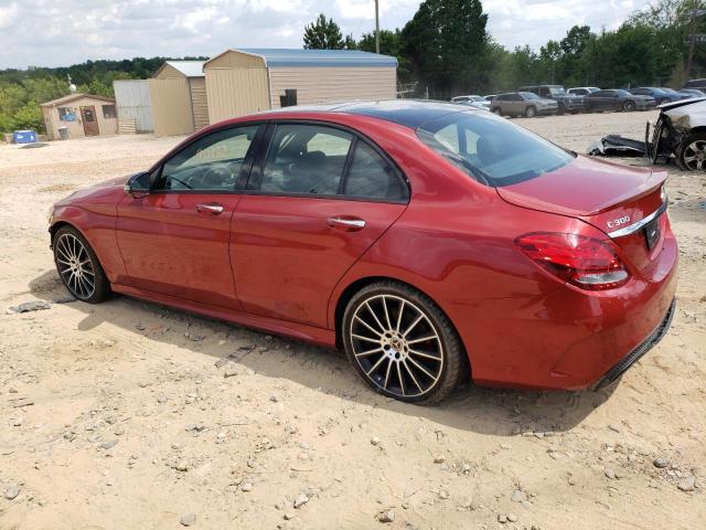 55SWF4JB6JU252501 - 2018 MERCEDES-BENZ C 300 RED photo 2