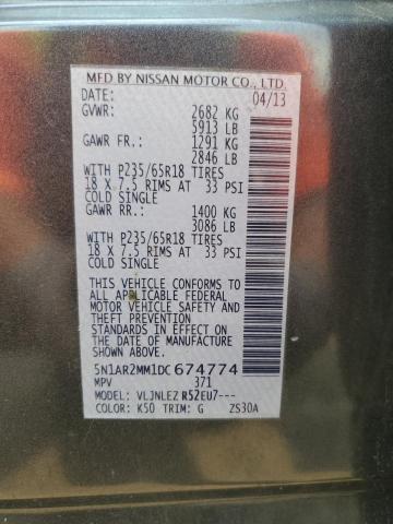 5N1AR2MM1DC674774 - 2013 NISSAN PATHFINDER S Qara foto 14