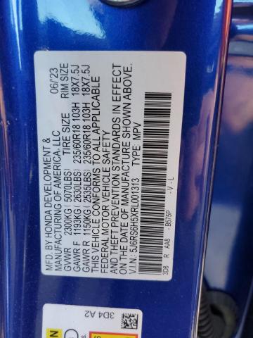 5J6RS6H5XRL001313 - 2024 HONDA CR-V SPORT BLUE photo 14